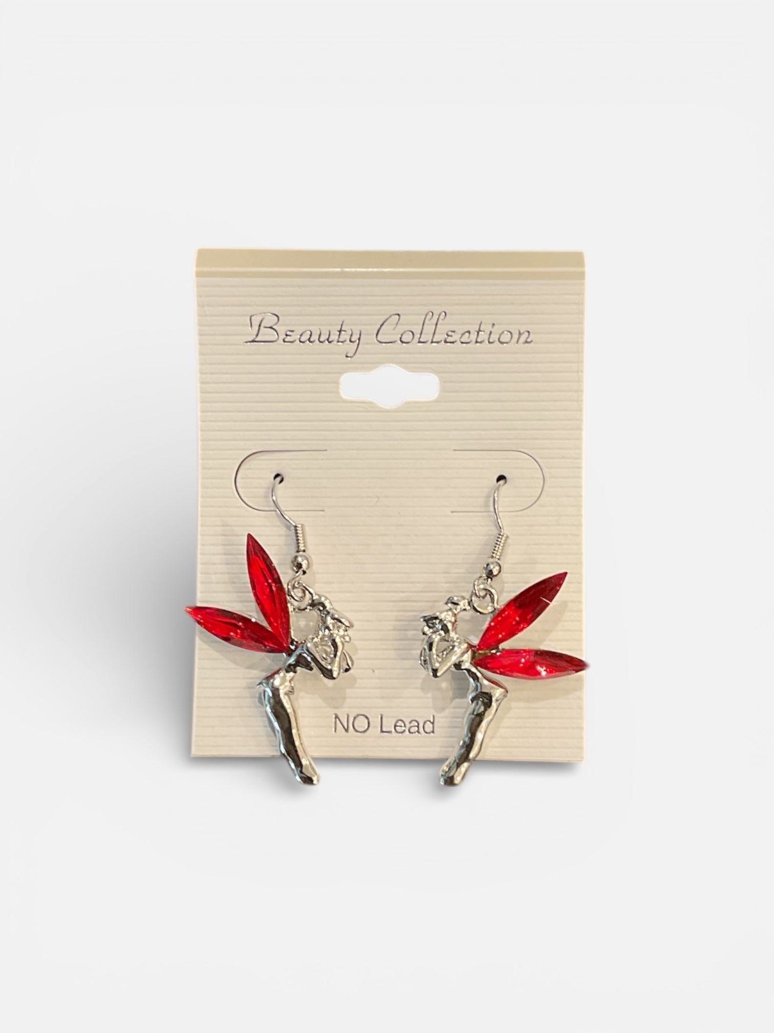 RED N’ SILVER TINKER-BELL EARRINGS