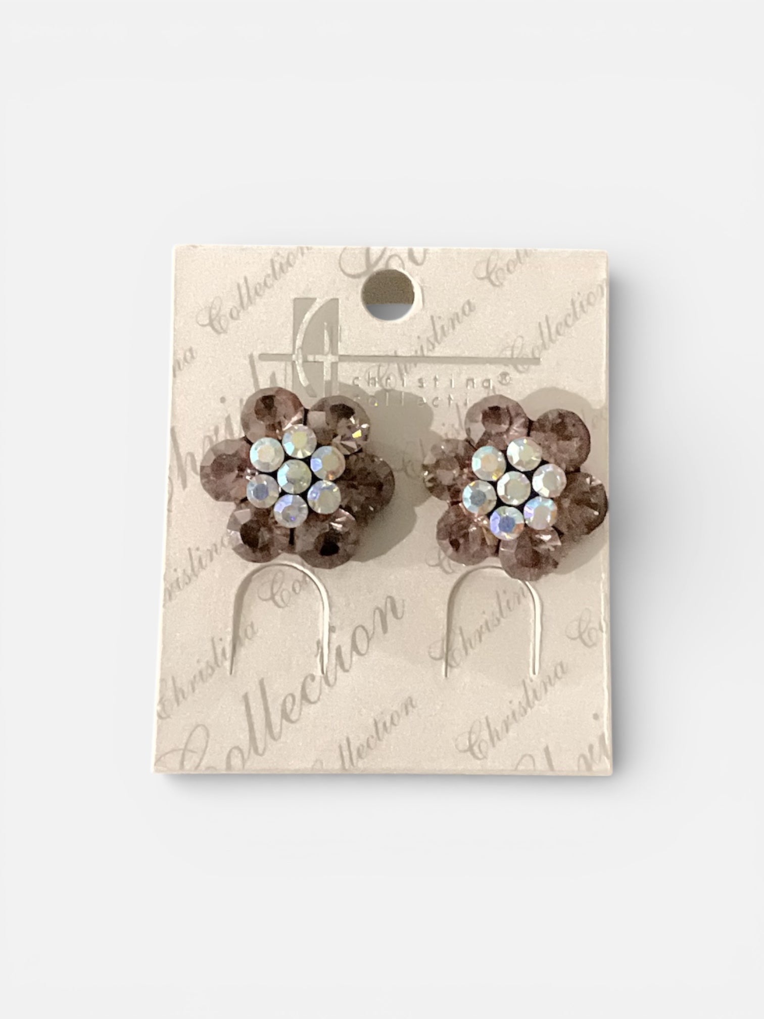 RHINESTONE FLOWER EARRINGS