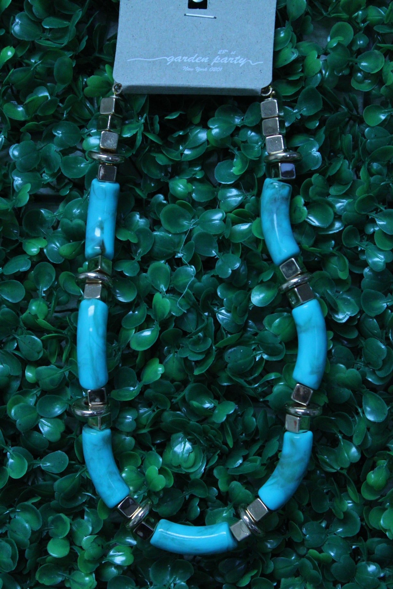 EMERALD N BLUE ROCK NECKLACE