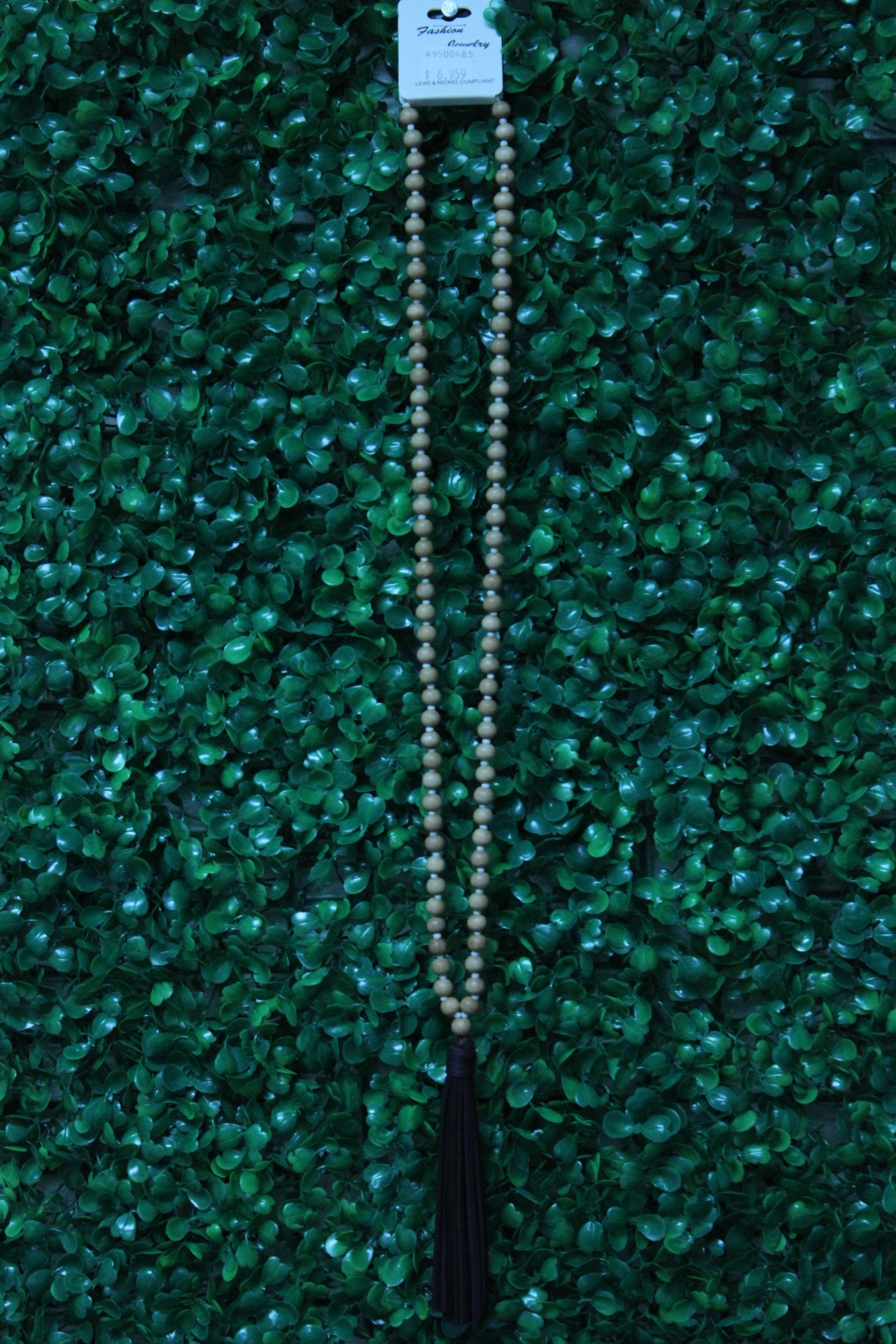 BROWN LEATHE BEADED NECKLACE