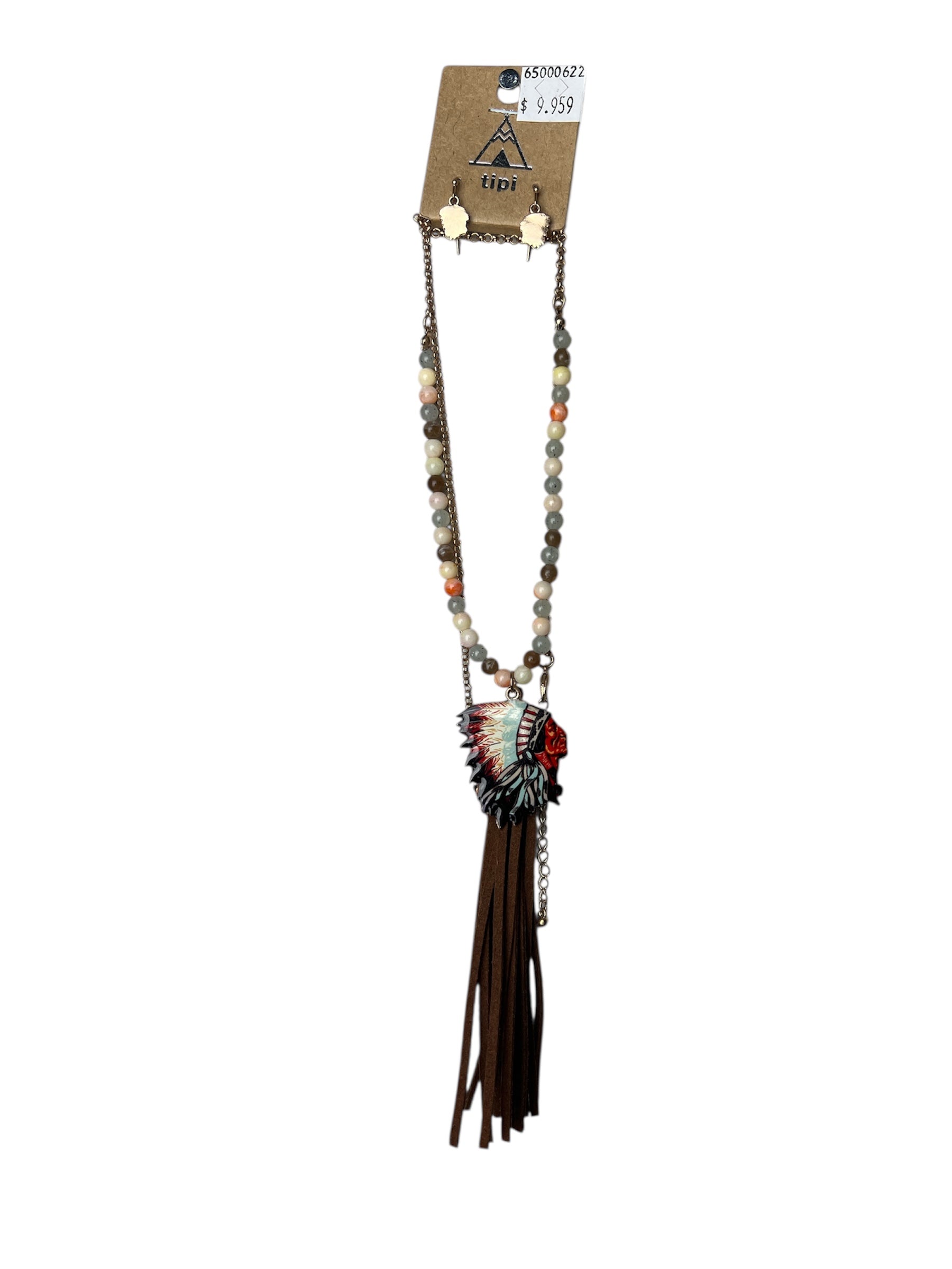MOLTI-COLOR INDIAN TASSEL NECKLACE