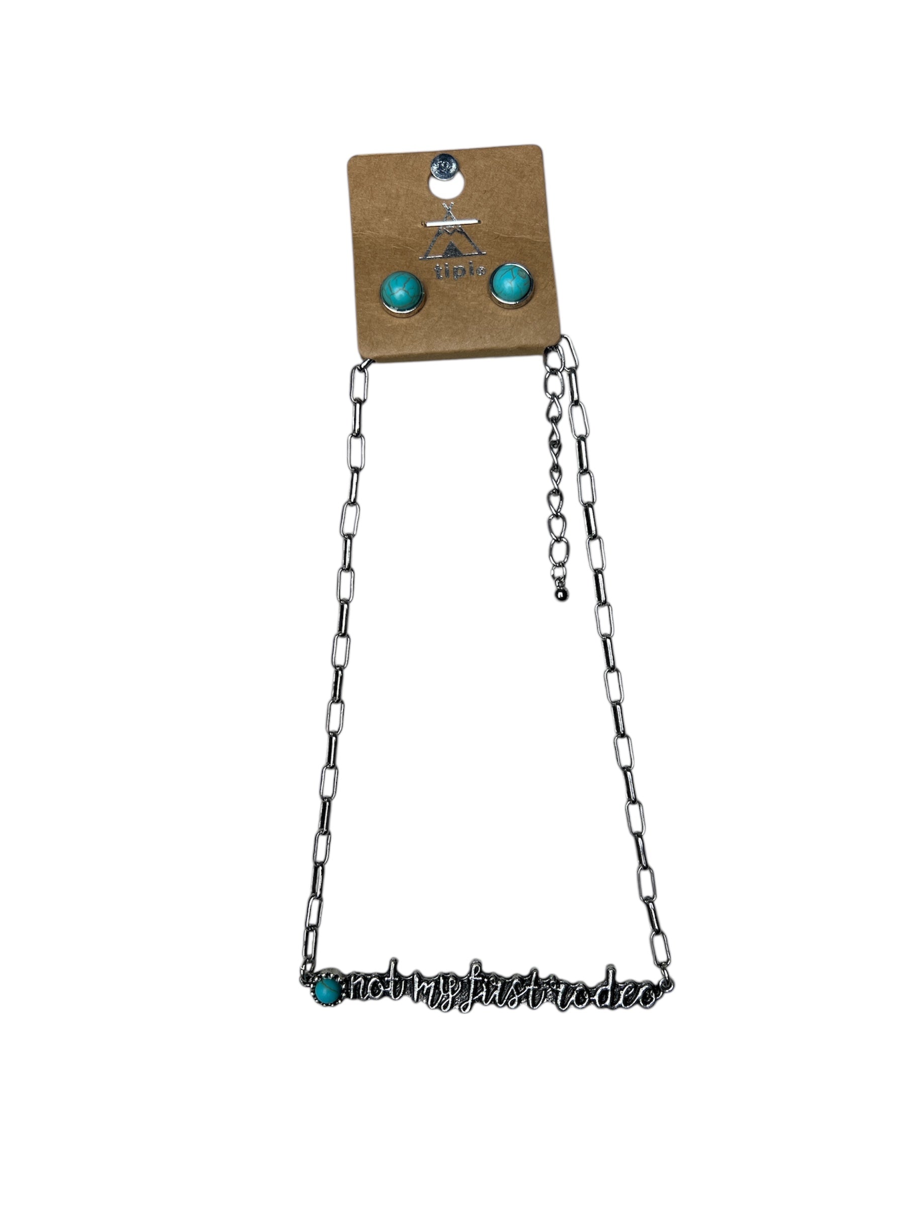 "NOT MY FIRST RODEO" SILVER NECKLACE