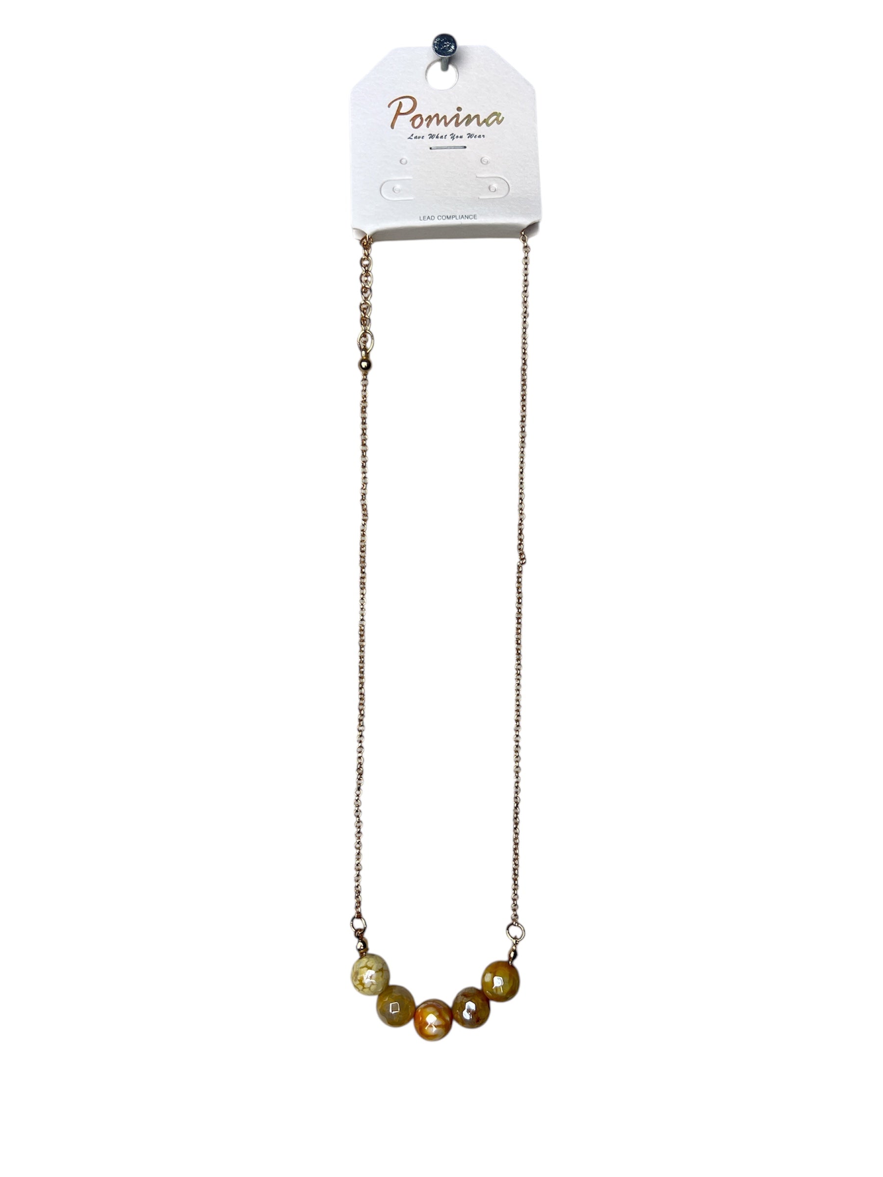 GREEN BEADED GOLD NECKLACE