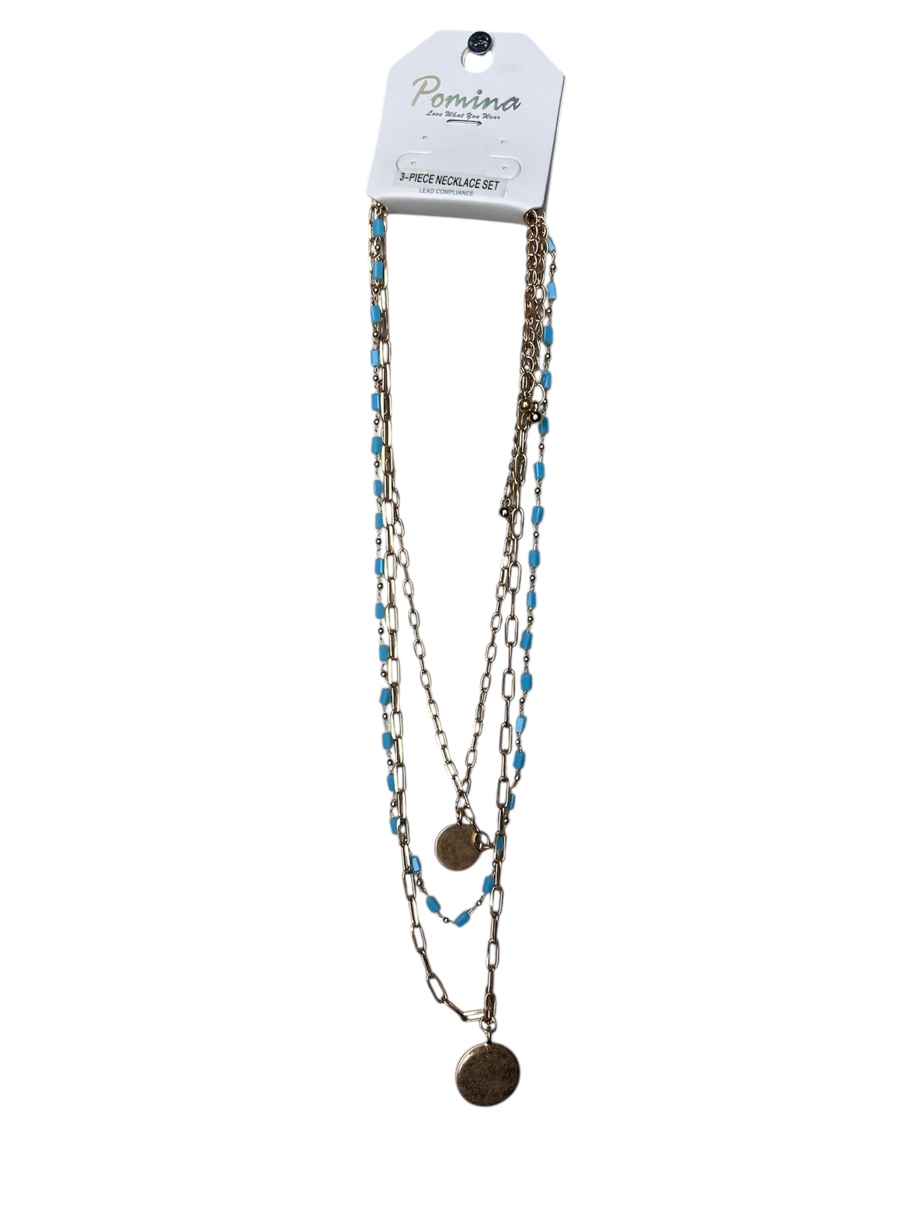 TURQUOISE GOLD PLATE NECKLACE