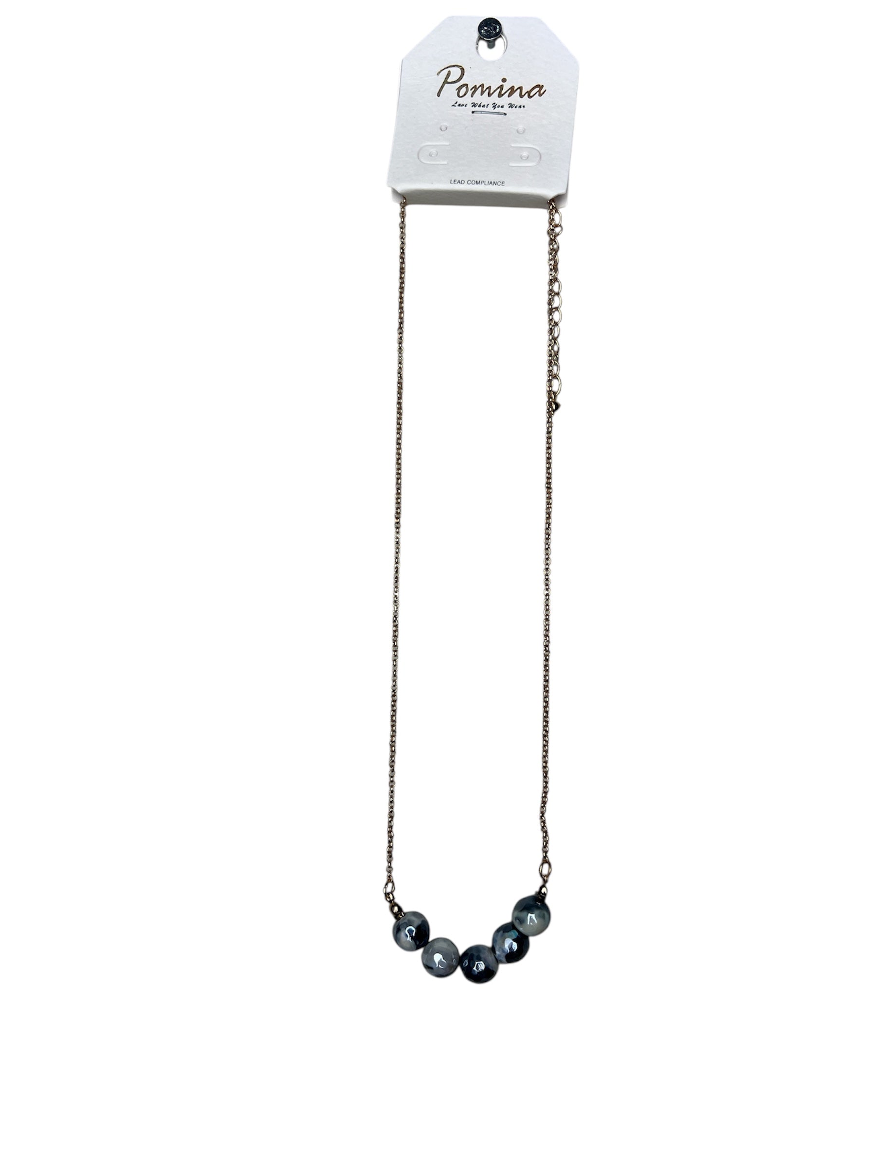 BLACK MARBLE BEAD NECKLACE