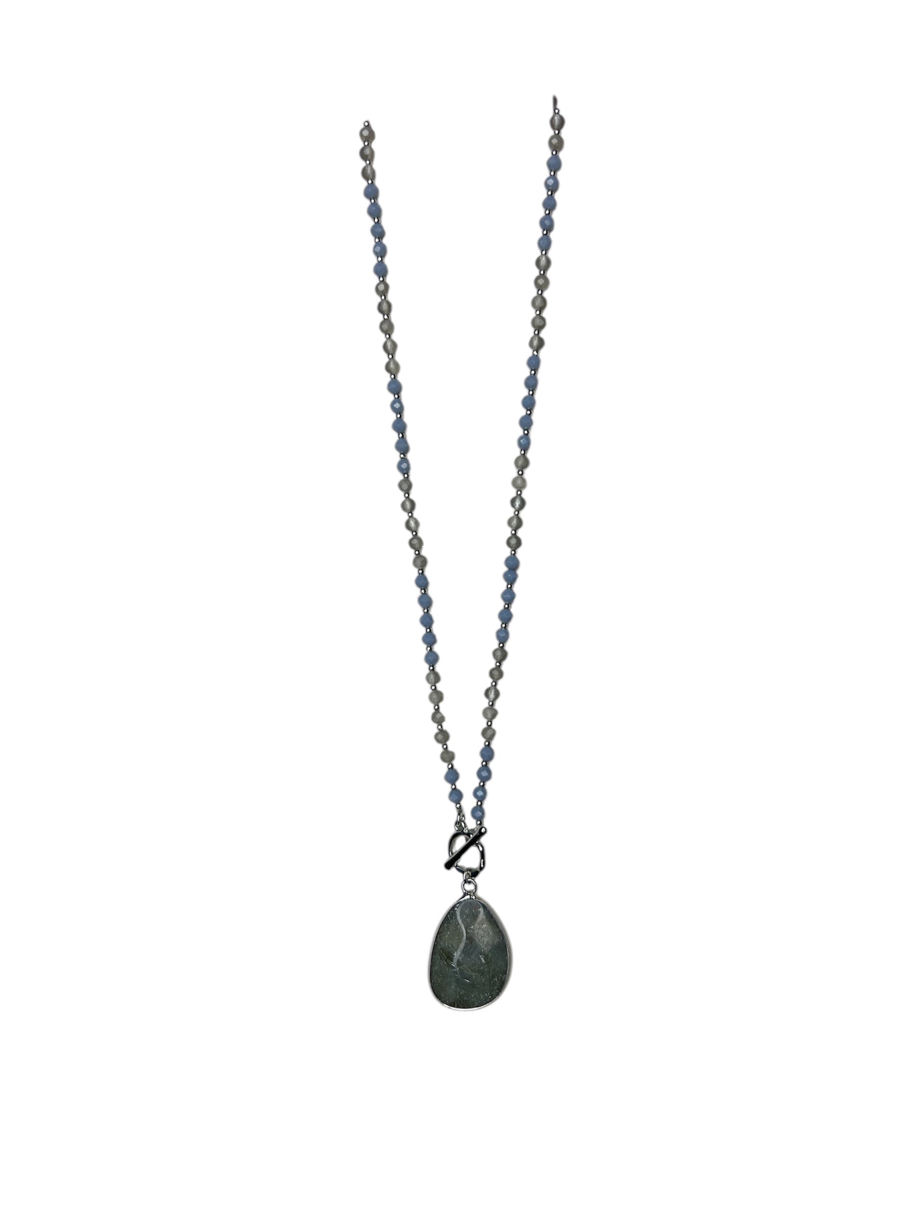 GREY GEM BEADED NECKLACE