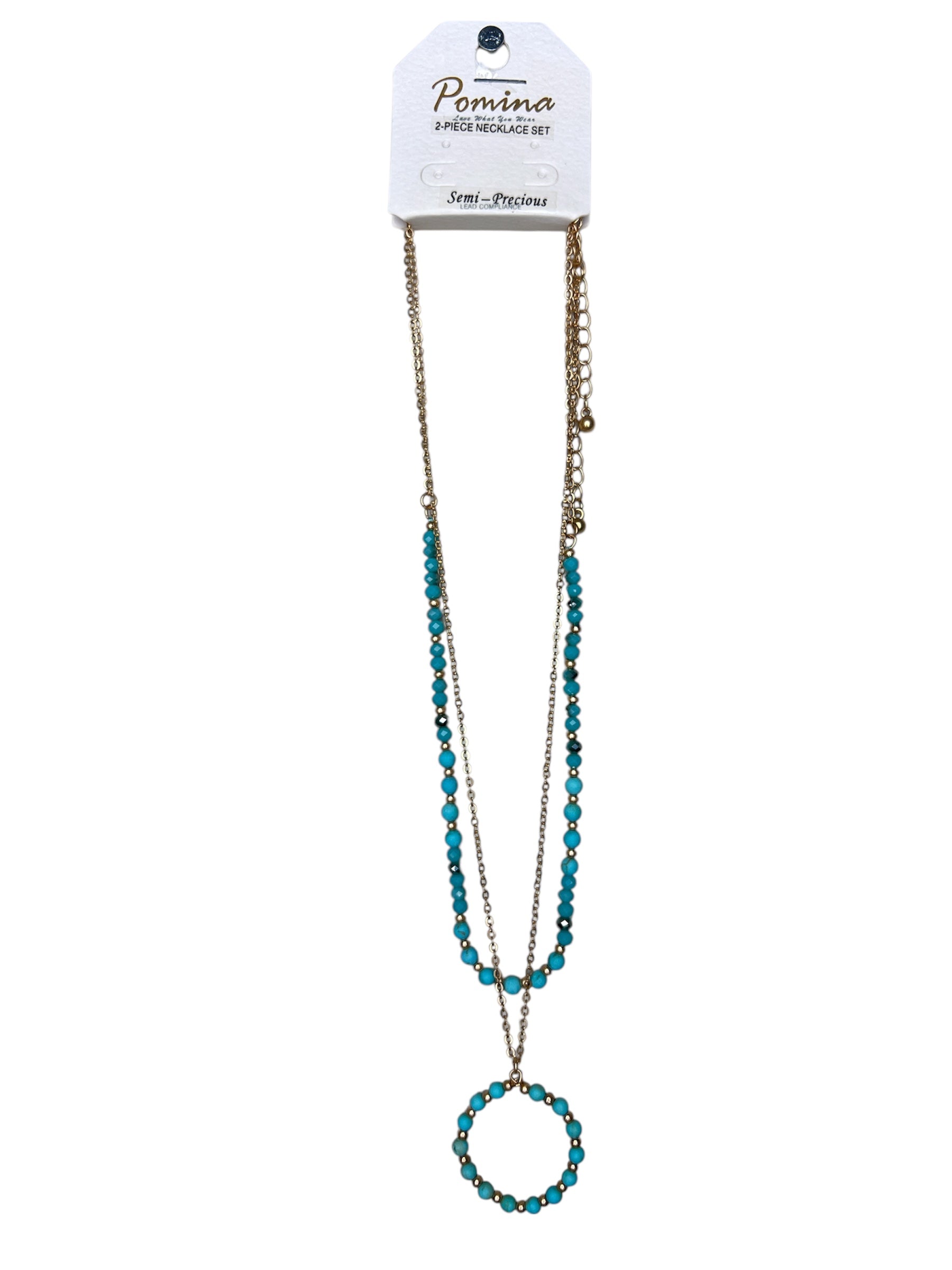 TURQUOISE RING BEADED NECKLACE