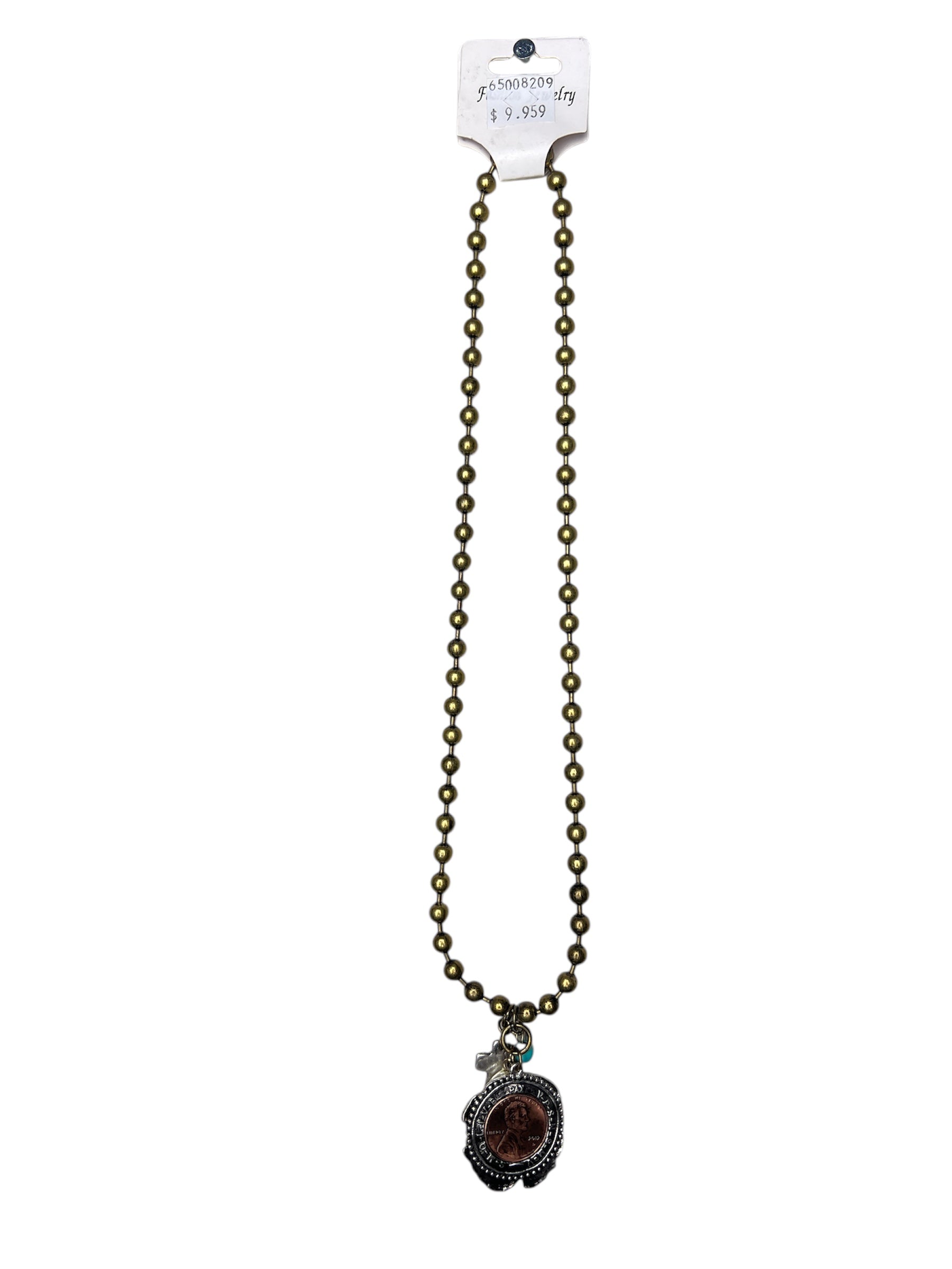 COPPER PENNIE BEADED NECKLACE
