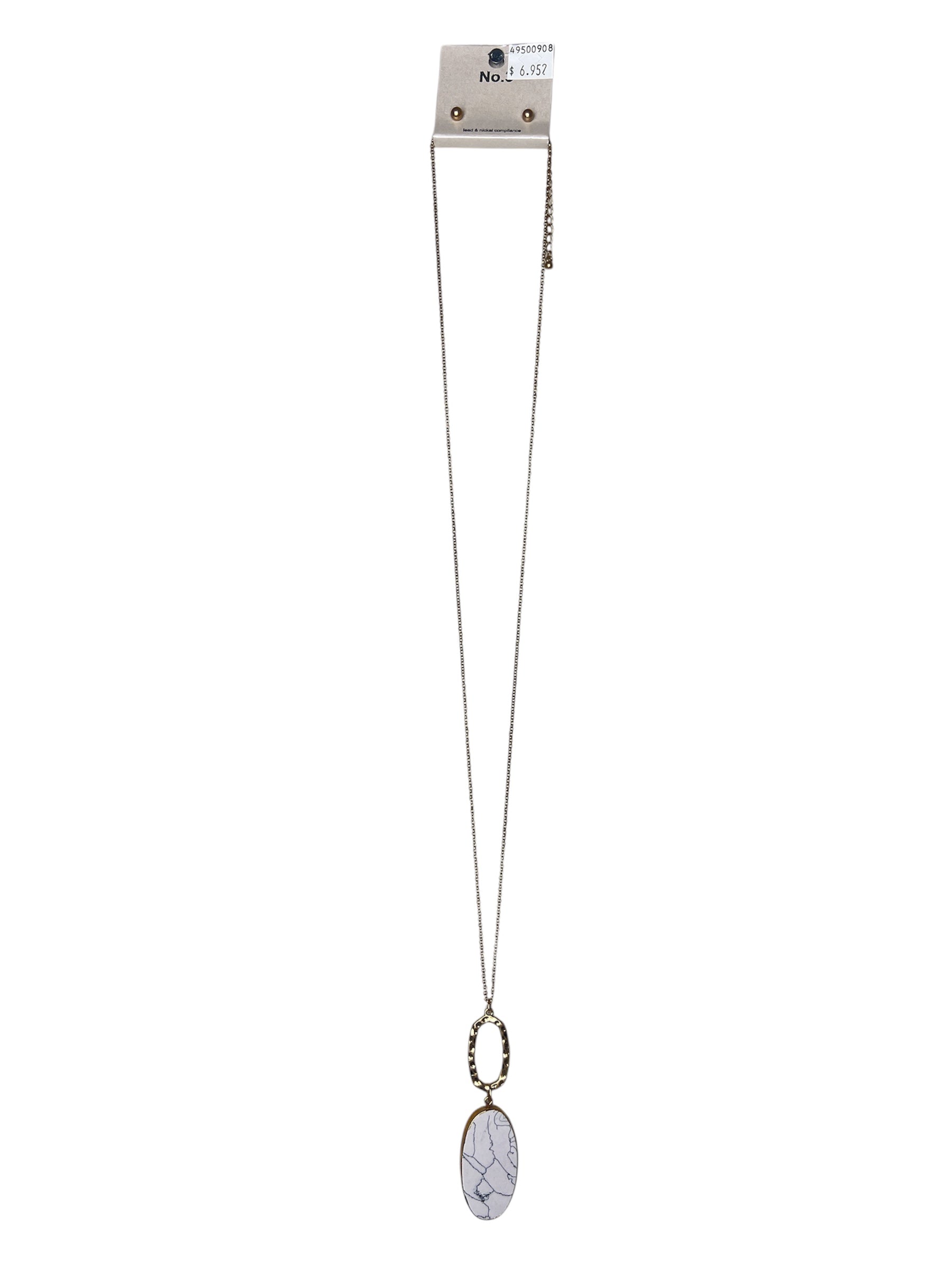 WHITE STONE BRONZE NECKLACE
