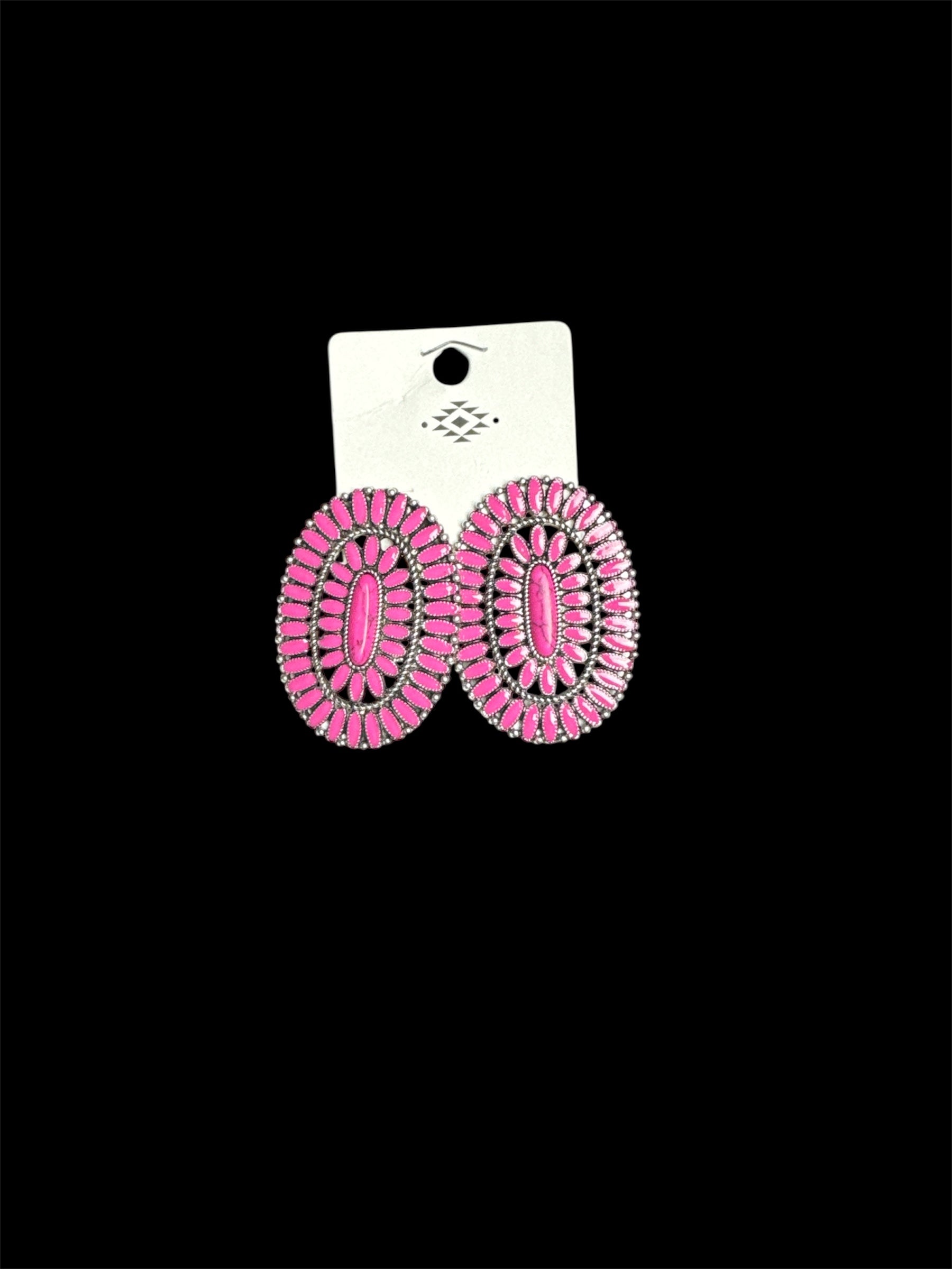 PINK  BLOOM SILVER EARRING