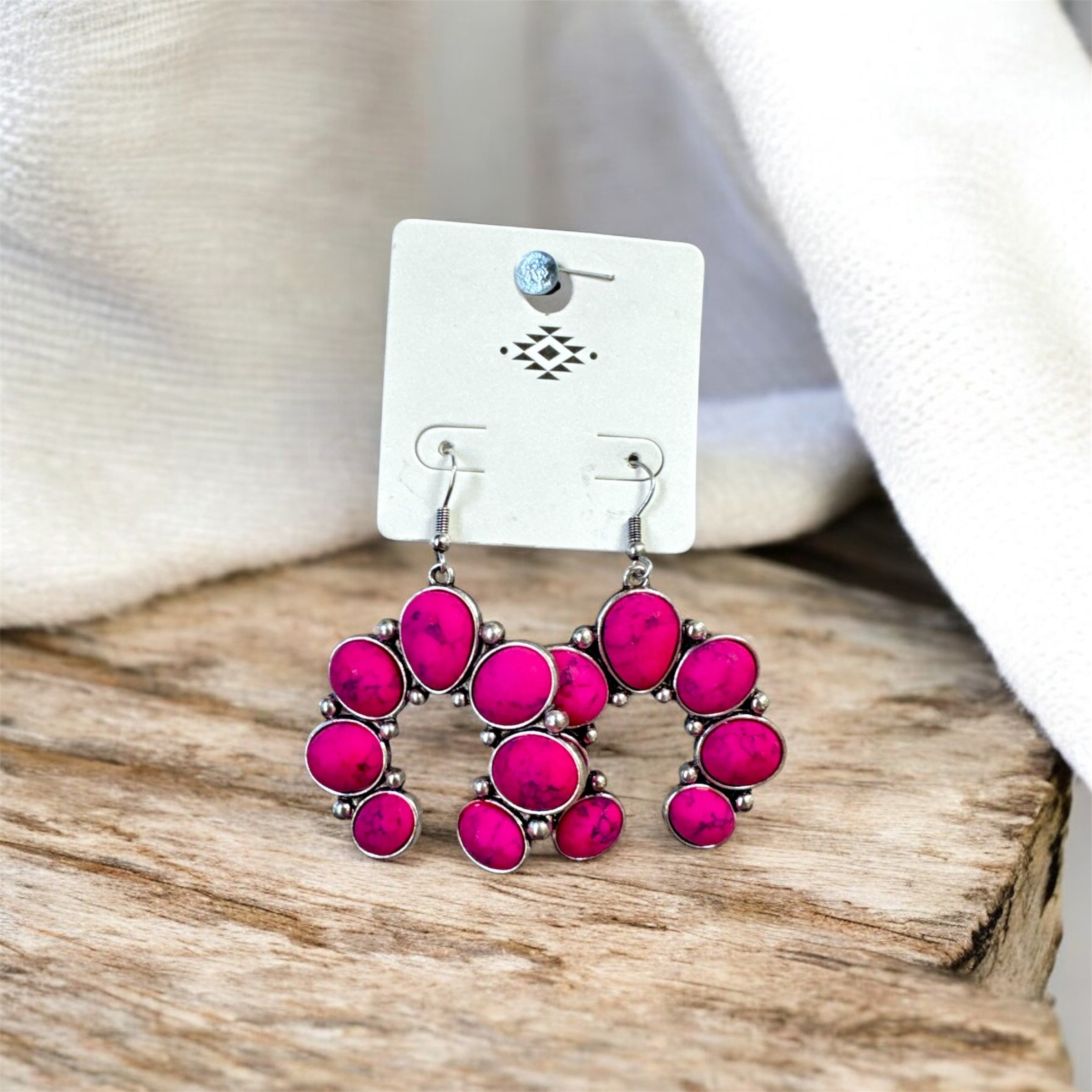 PINK STONE BLOOM EARRINGS