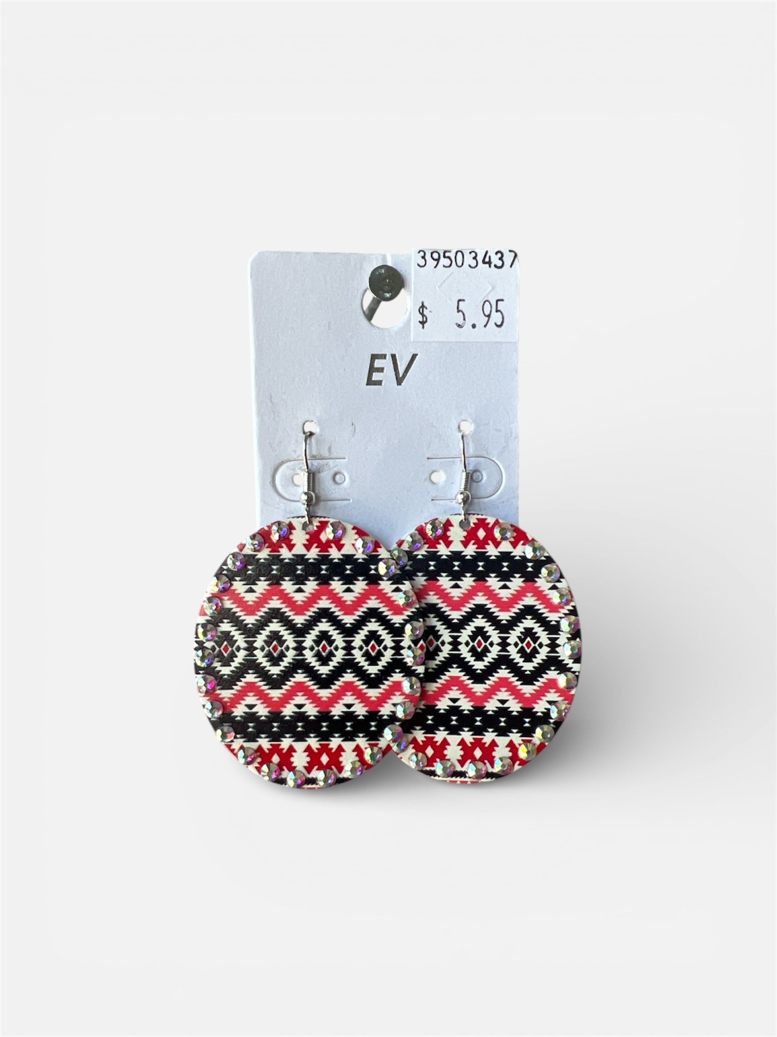 TAN AZTEC RHINESTONE EARRINGS