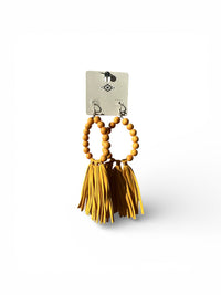 WIRE BEADED TASSEL EARRINGS (SHORT)