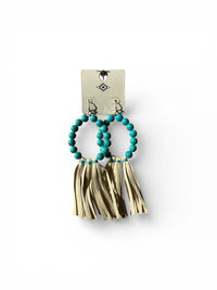WIRE BEADED TASSEL EARRINGS (SHORT)