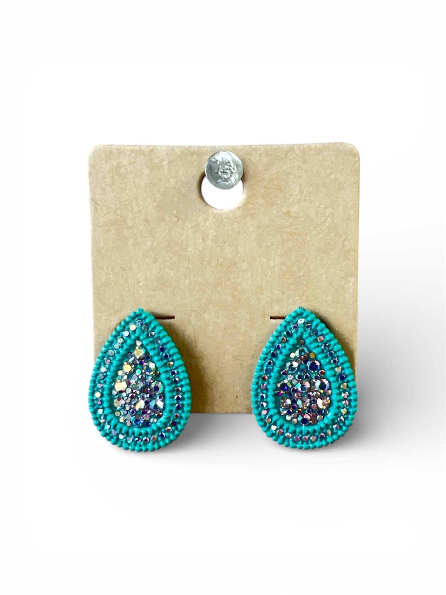 TURQUOISE TEARDROP GEM EARRINGS