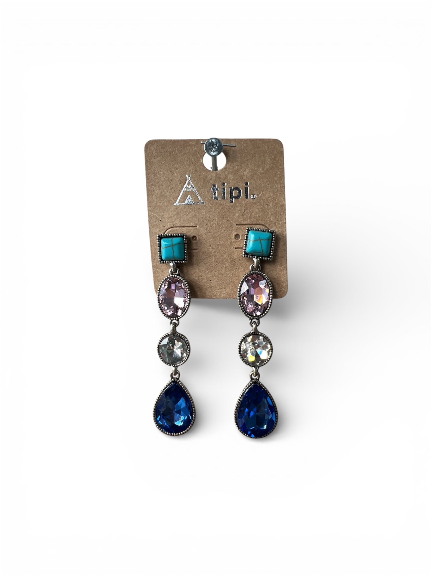BLUE N' TURQUOISE DANGLE EARRINGS